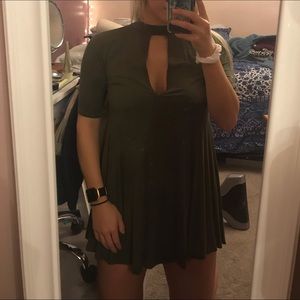Olive green swing dress